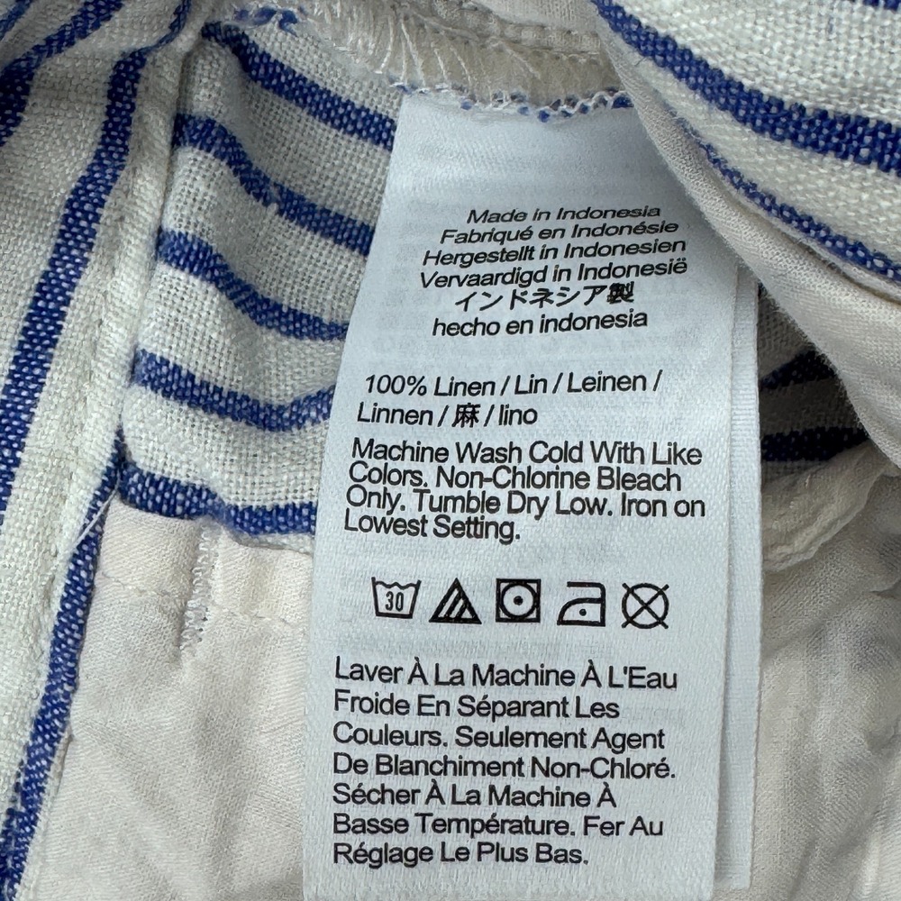 Madewell Navy & White Vertical Stripe Wide-Leg Pants - Picture 4 of 12